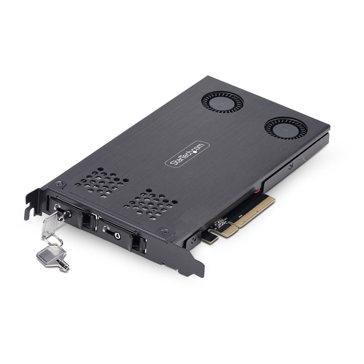 EAN 65030904650 - StarTech.com 2M2-REMOVABLE-PCIE panel bahía disco duro Placa de bus común o backplane Negro imagen 1