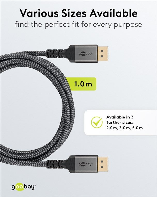 Goobay Displayport Cable 2.0 2.1, 54 Gbit S