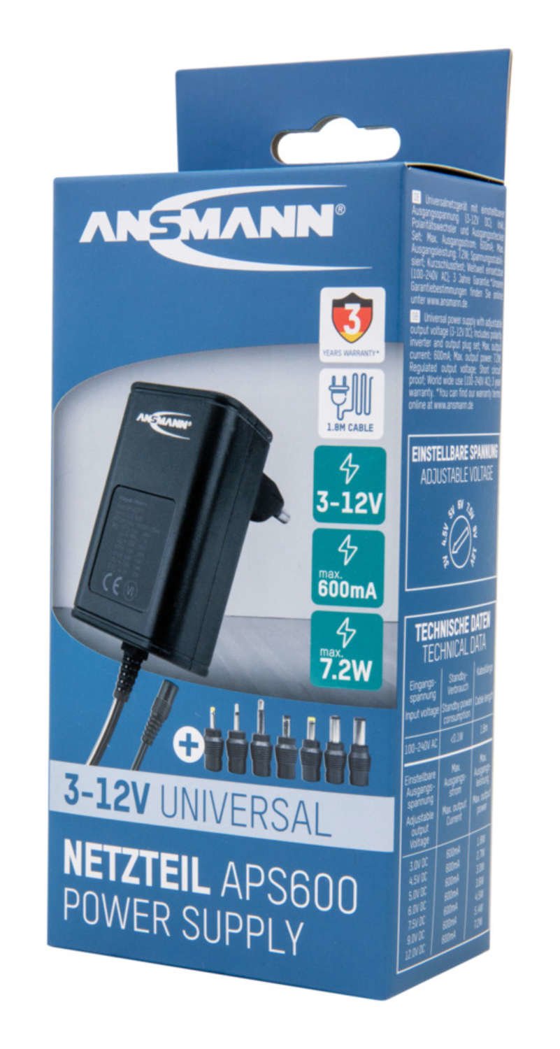 Ansmann Aps 600 Unidad De Fuente De Alimentación 7,2 W Negro