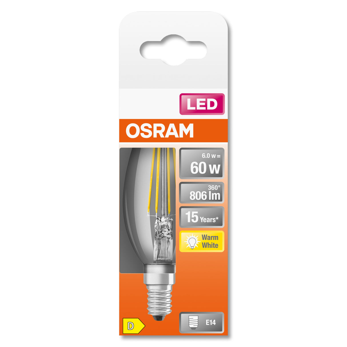 EAN 4058075434981 - Osram STAR lámpara LED Blanco cálido 2700 K 5,5 W E14 D imagen 4