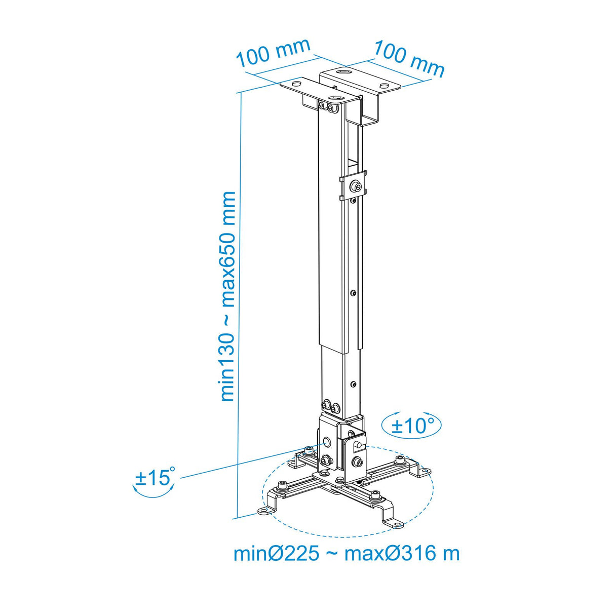 EAN 8433281006690 - TooQ PJ2012T-W montaje para projector Techo Blanco imagen 7