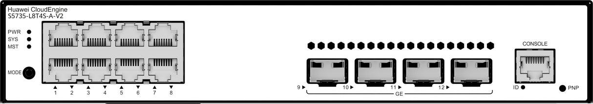 Huawei Switch S5735-L8t4s-A-V2 (8*10/100/1000base-T Ports, 4*Ge Sfp Ports, Ac Power) + Software (98011977 + 88037bnm)