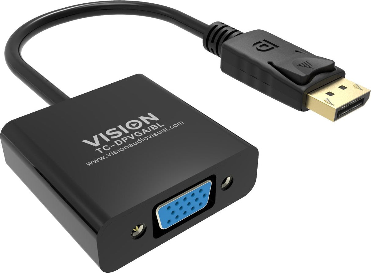 Vision Tc-Dpvga/Bl Adaptador De Cable De Vídeo Displayport Vga (D-Sub) Negro
