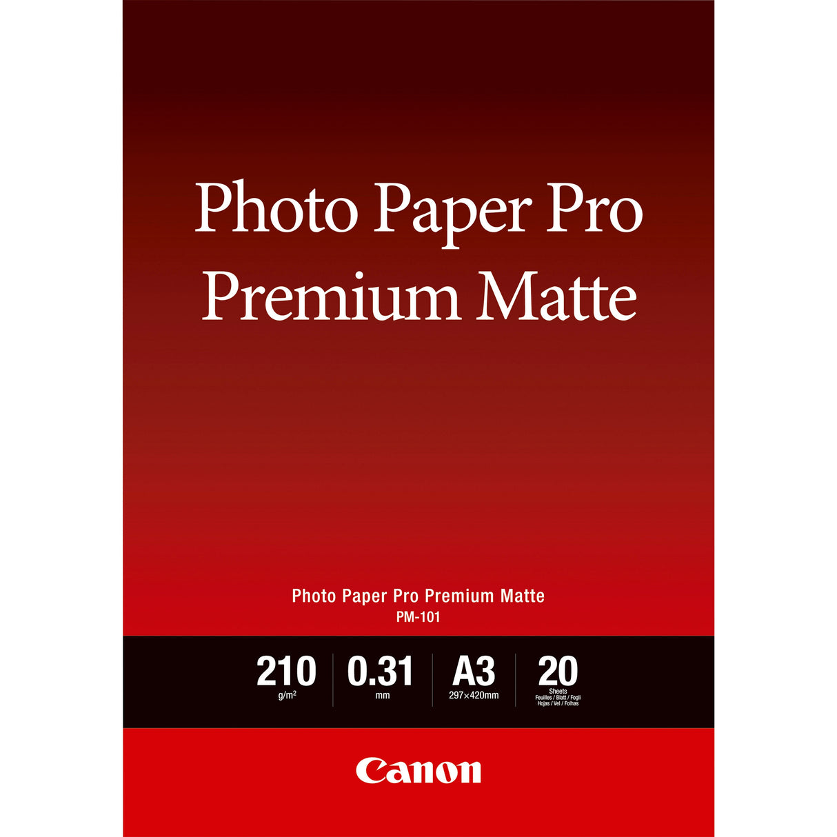 Papel Fotografico Canon Premium Matte Tinta Iimpresion A3 297x420mm 20 Hojas