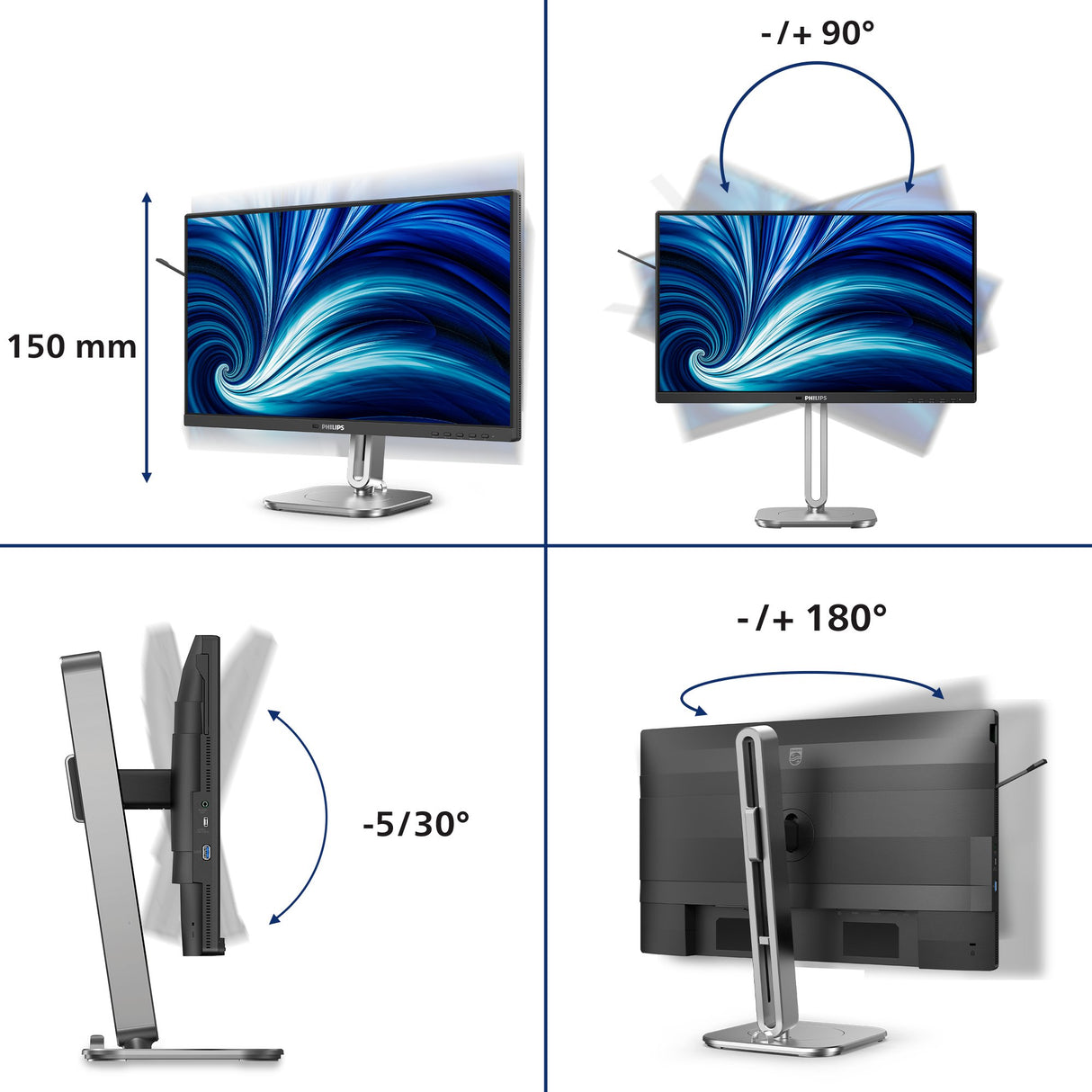 EAN 8721038003727 - Philips 4000 series 24B2N4200/00 pantalla para PC 60,5 cm (23.8") 1920 x 1080 Pixeles Full HD LCD Gris imagen 5
