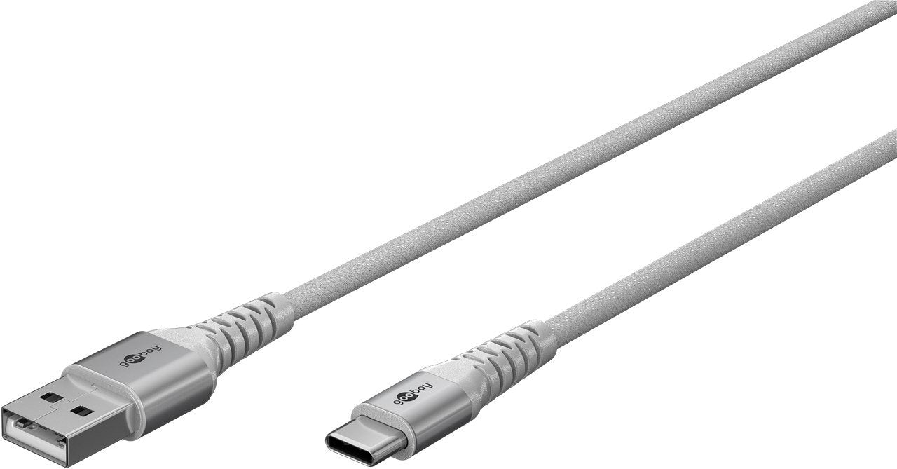 Cable Goobay Textil Supersoft Usb 2.0, Conector Usb-A > Conector Usb-C Blanco, 3 Metros 74532