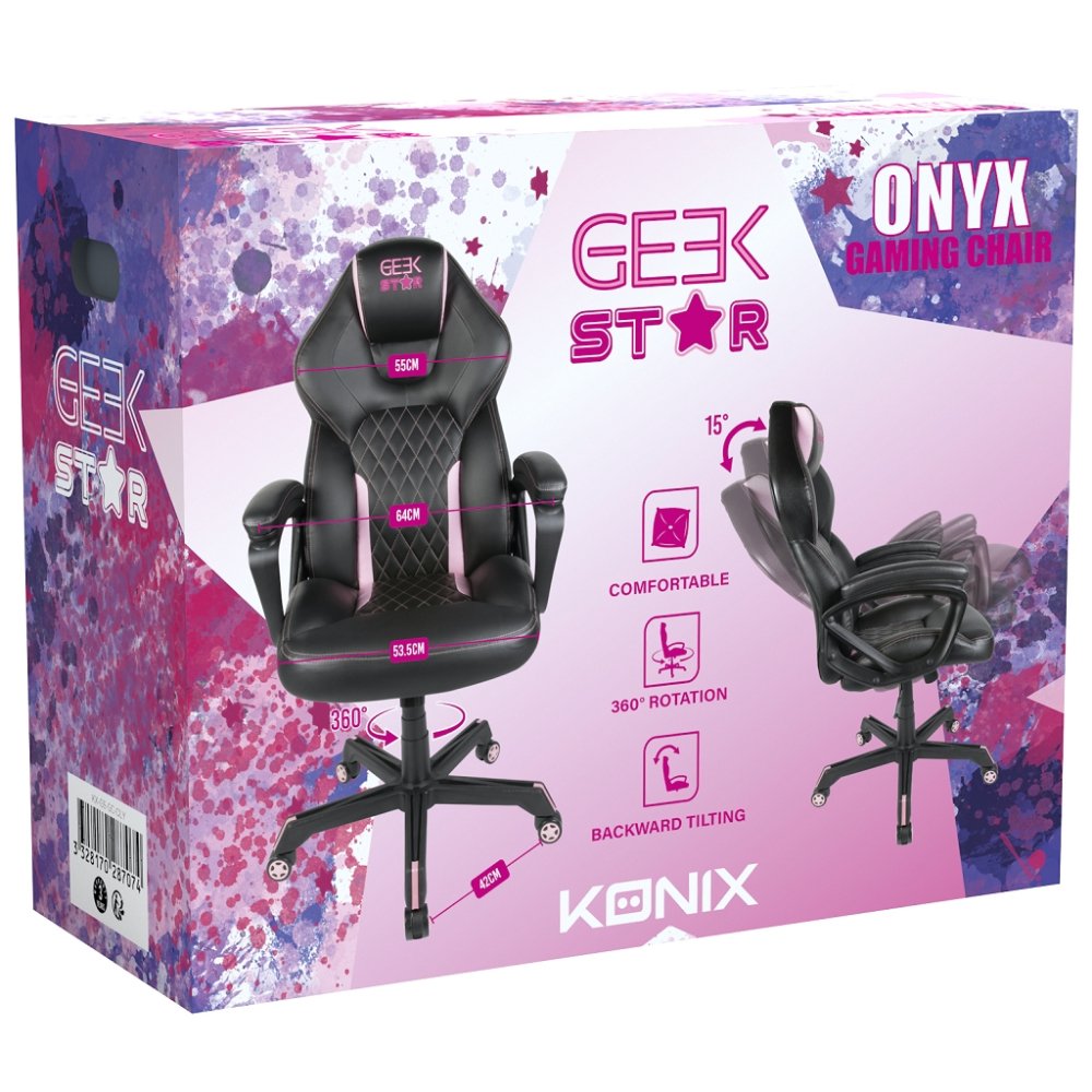 EAN 3328170287074 - Konix Drakkar 78441116841 silla para videojuegos Silla para videojuegos de PC Asiento acolchado Negro, Ro imagen 3
