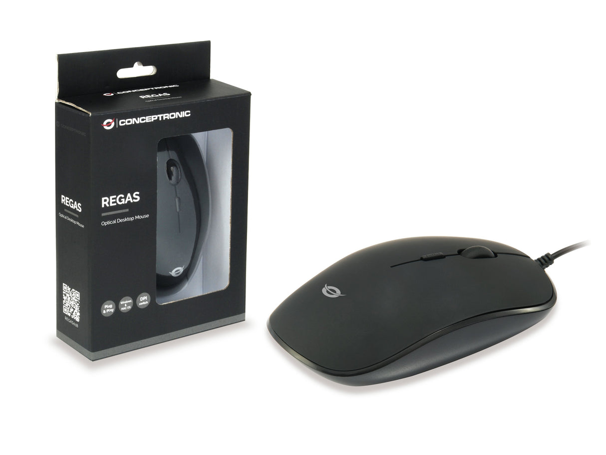 EAN 4015867208526 - Conceptronic REGAS01B ratón Oficina Ambidextro USB tipo A Óptico 1200 DPI imagen 6