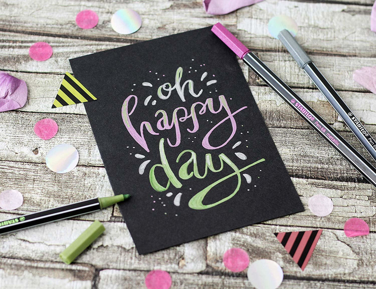 Stabilo Pen 68 Metallic Rotulador Plata Caja -10u-