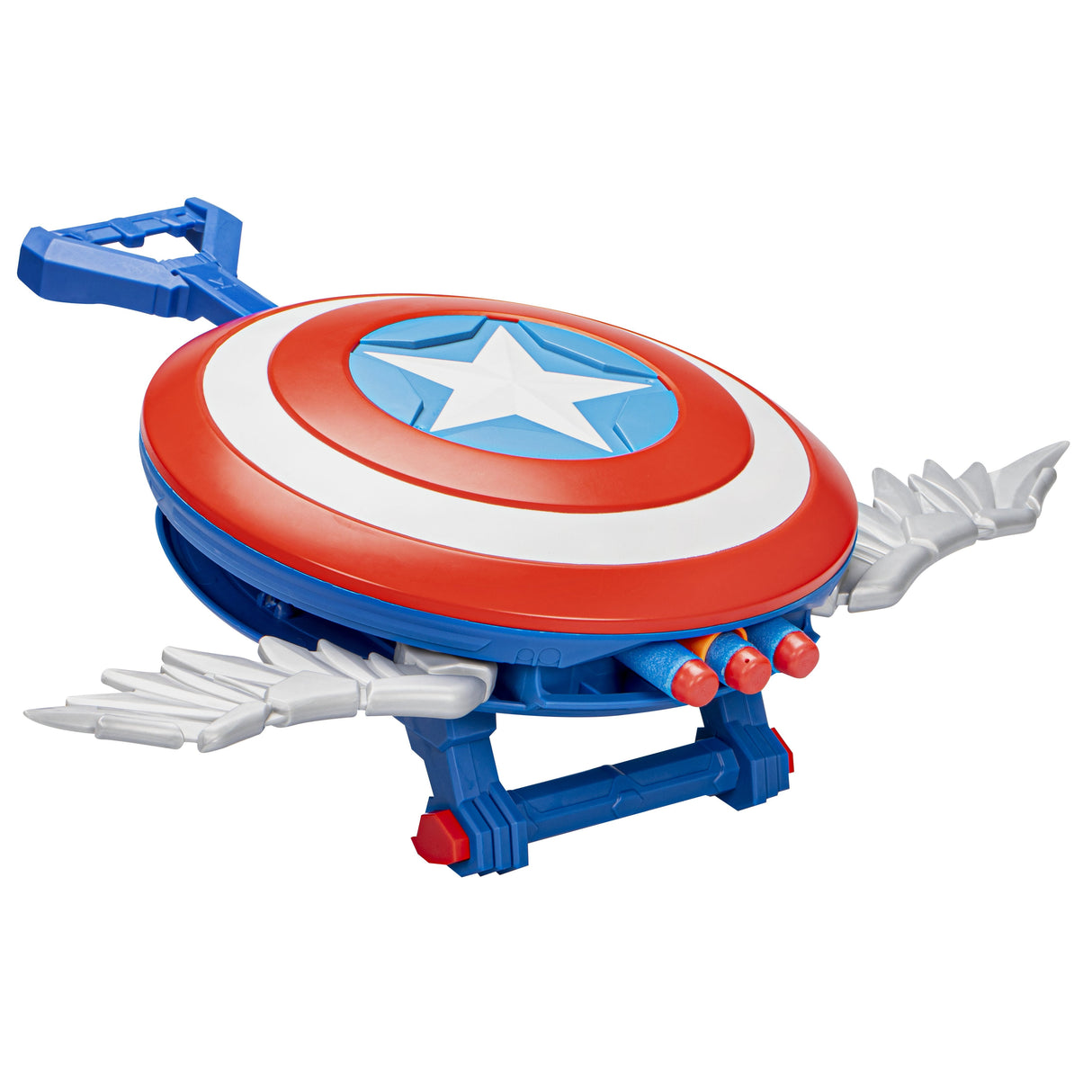 Lanzador Hasbro Nerf Marvel Mech Strike Mechasaurs Capitán América Con Redwing