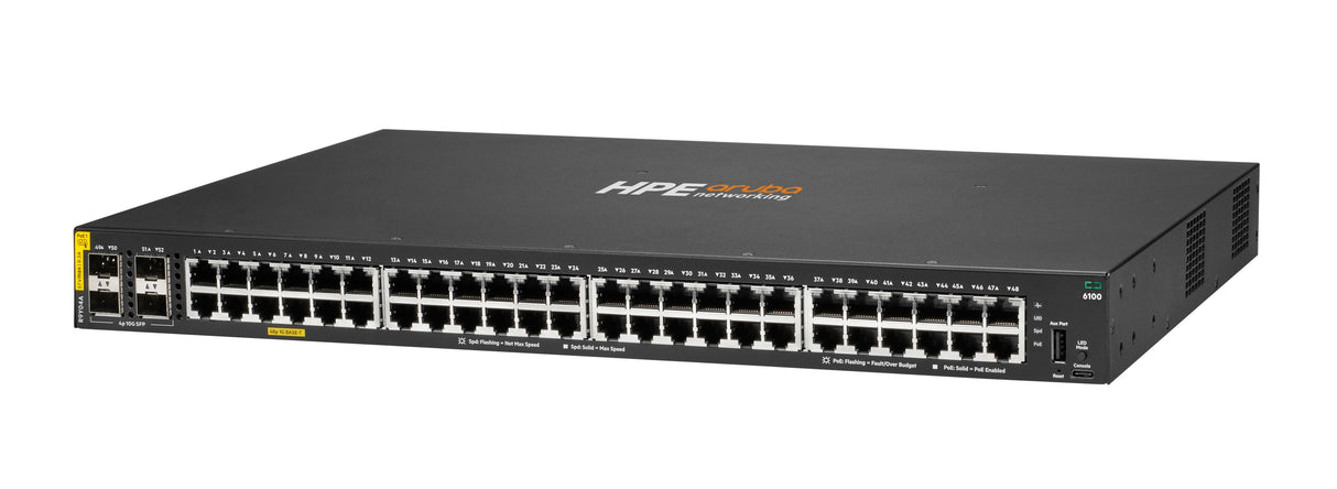 EAN 0190017611846 - HPE Aruba Networking CX 6100 48G Class4 PoE 4SFP+ 740W Switch imagen 2