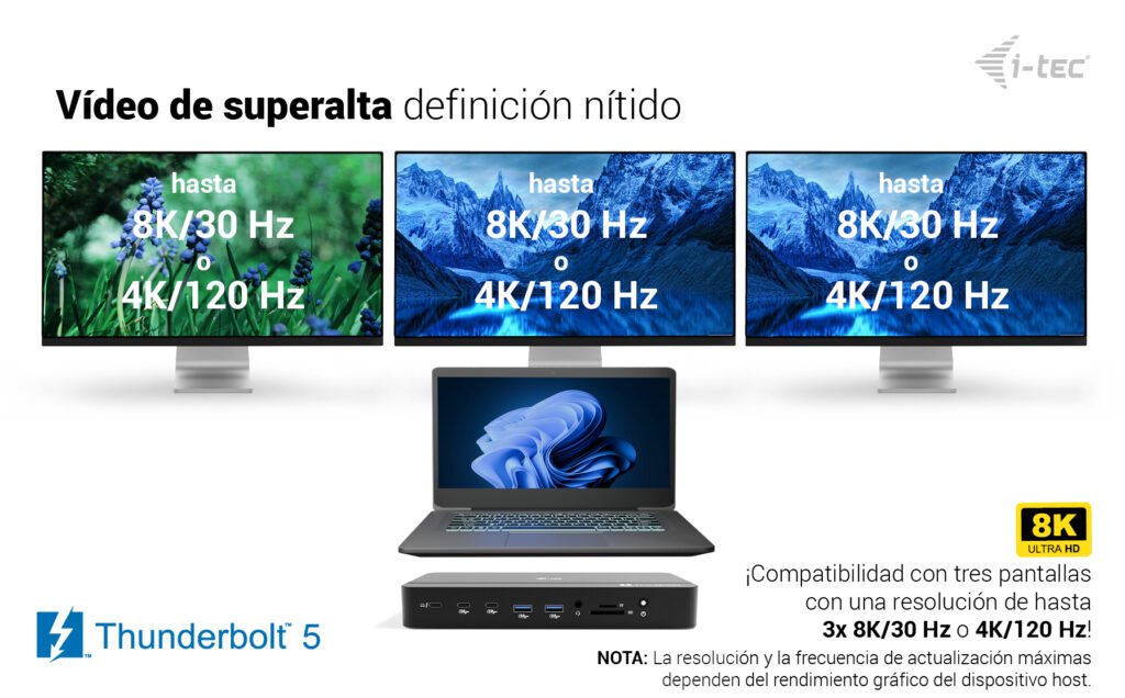D I-Tec Thunderbolt 5 Dock 3x Lcd
