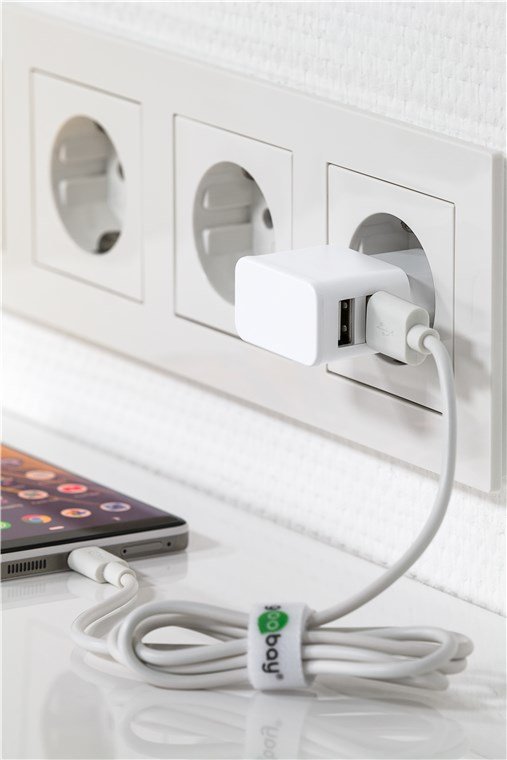 Goobay Cargador Pared Dual Con Cable Usb-C 2,4 A, 44987