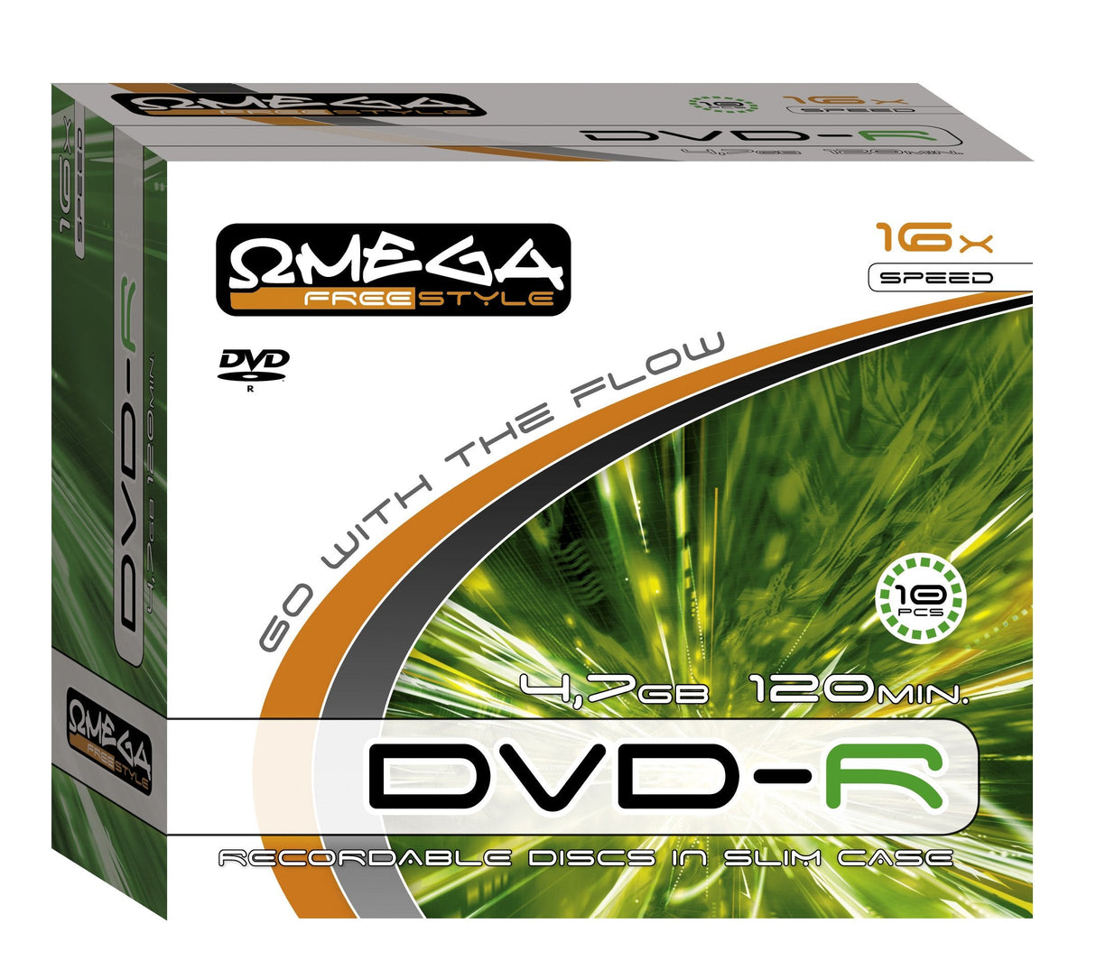 Omega Freestyle Dvd-R 4,7gb 16x Slim Case*10 Omdf16s-