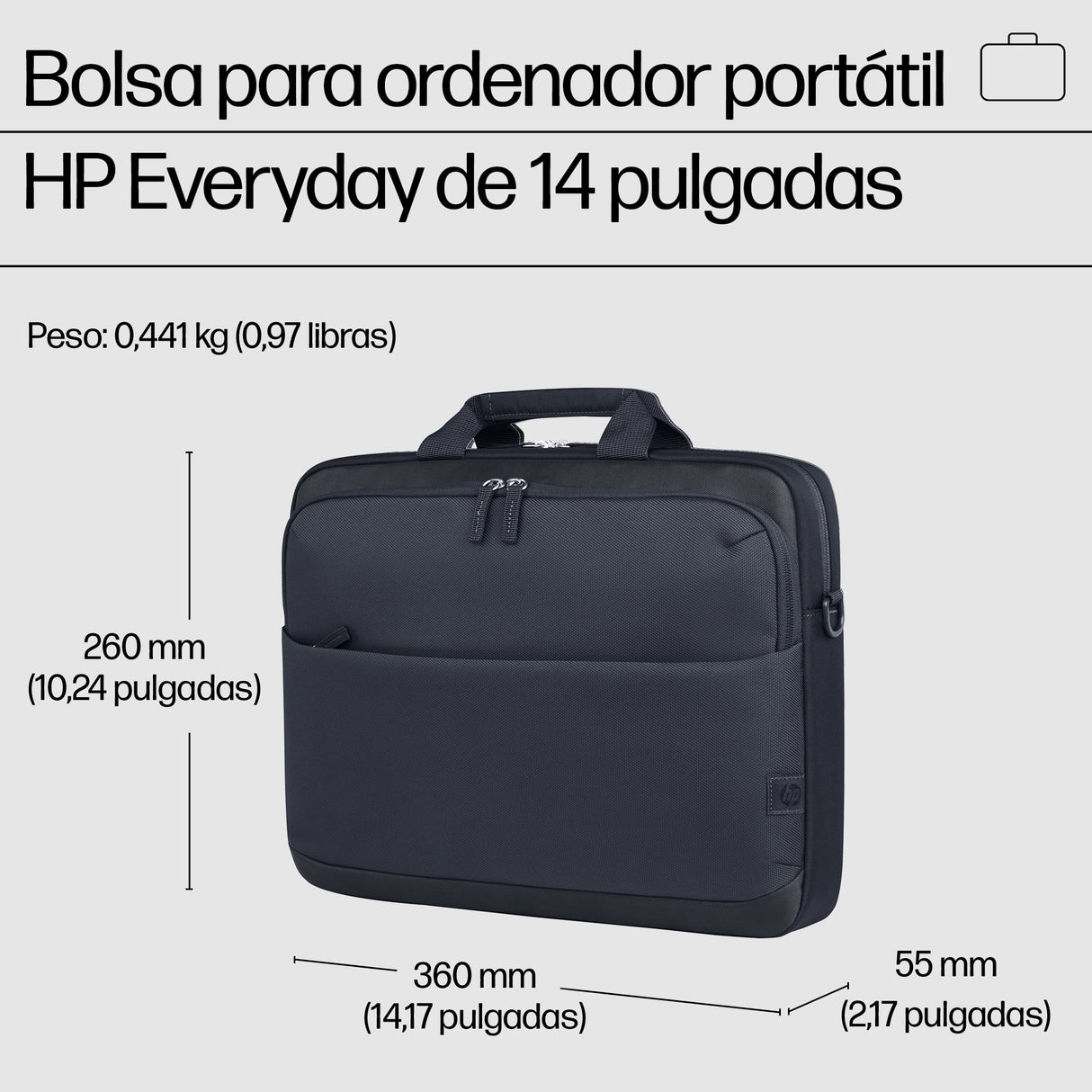 EAN 0198122601943 - HP Everyday 14 Odyssey Gray Laptop Bag 35,8 cm (14.1") Maletín Gris imagen 4