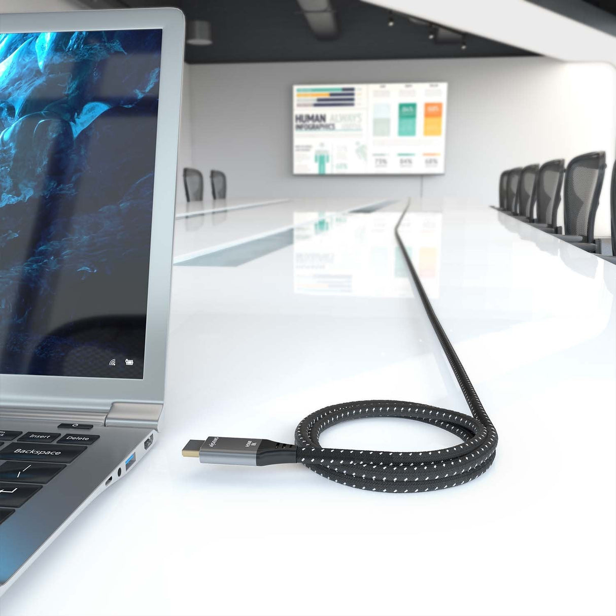 Aisens Cable Hdmi V2.1 Ultra Alta Velocidad / Hec 8k@60hz 48gbps, A/M-A/M, Gris/Negro, 5.0m