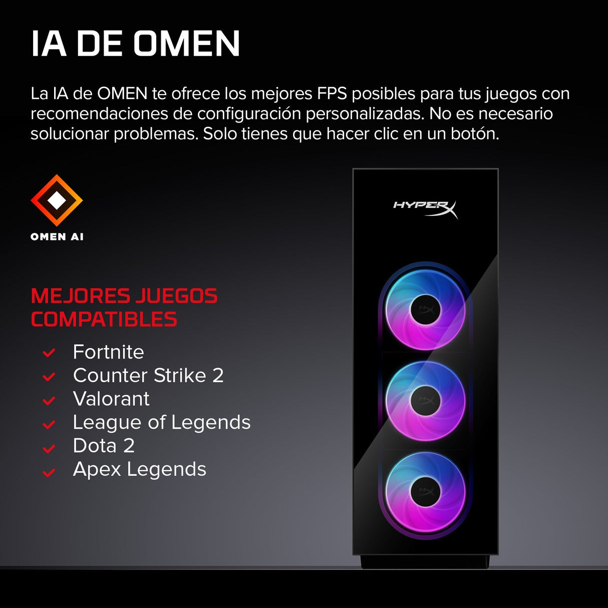 Pc Sobremesa Hyperx Omen Max 45l Gt24-0001ns Intel Core Ultra 7 270k Plus 32gb 2tb Ssd Rtx 5080 Windows 11 Wifi7