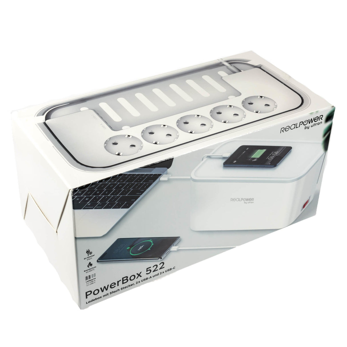 EAN 4040895010698 - RealPower PowerBox 522 base múltiple 1,5 m 5 salidas AC Interior Blanco imagen 2