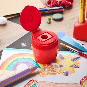 Stabilo Sacapuntas Con Depósito Y Tapa Woody 3 En 1 Rojo