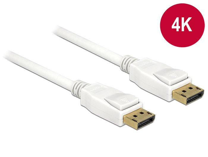 Delock Cable Displayport M/M 3m Blanco