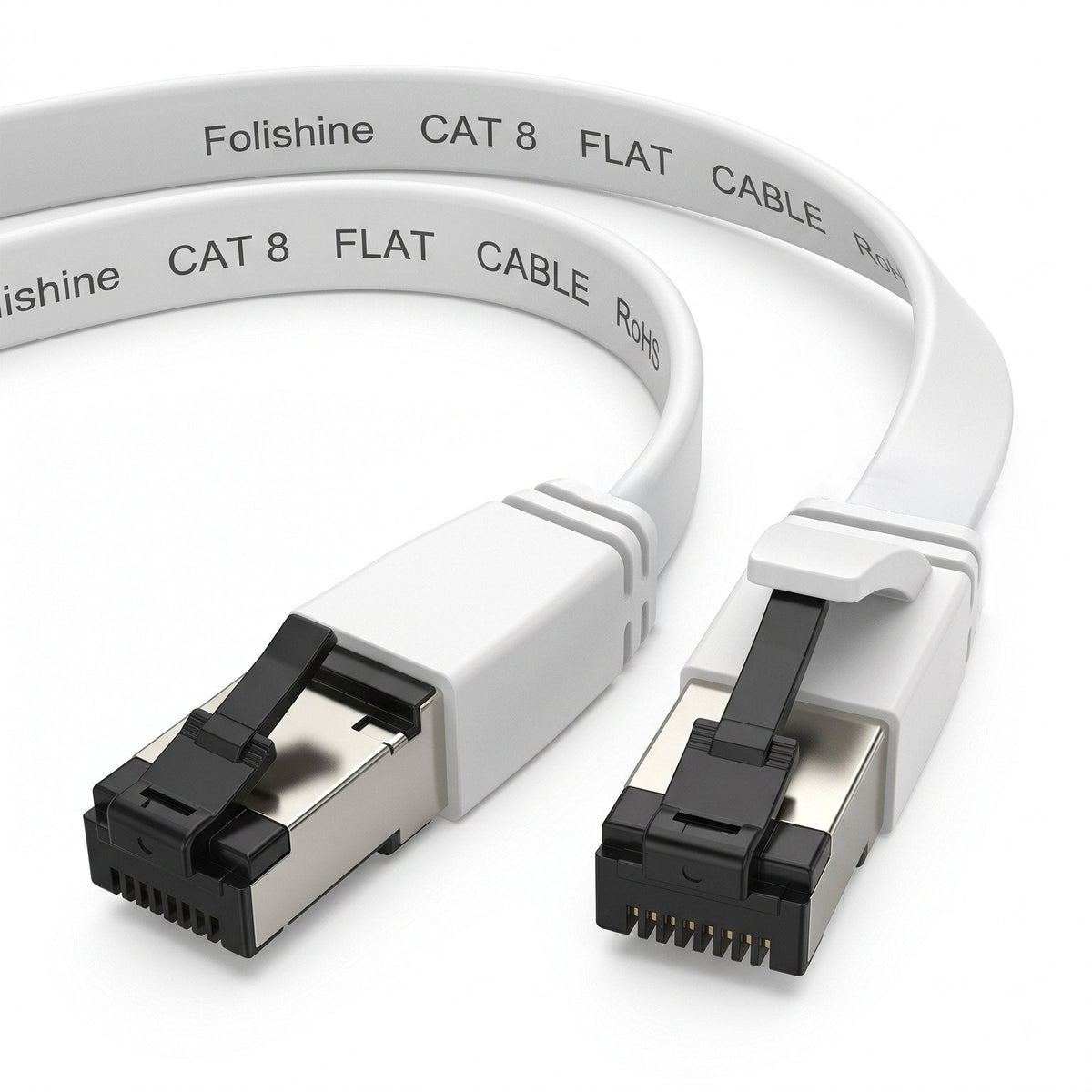 Extralink Lan Patchcord Cat.8 U Ftp 0,5m 40g Flat Shielded Foiled Twisted Pair Bare Copper White
