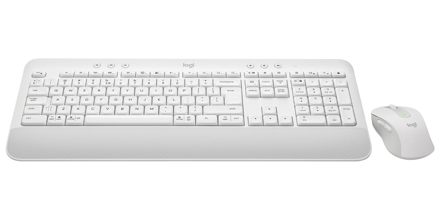 Teclado Ingles Logitech Signature Mk650 Ratón Incluido Rf Wireless + Bluetooth Qwerty Internacional De Ee.Uu. Blanco