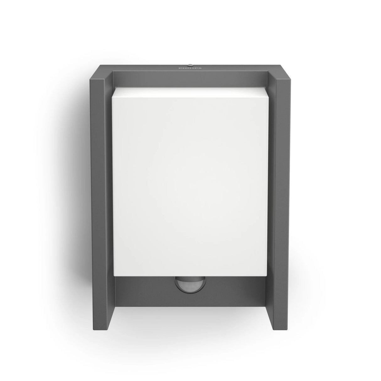 Aplique Exterior Philips Arbour 6w Sensor Movimiento 600lm 4000k Impermeable Ip44 Aluminio Antracita