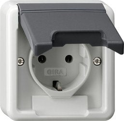 Gira 445035 Schuko-Toma De Corriente Tapa Abatible+Bsf (Ot) Wg Ap Ip44 Gris