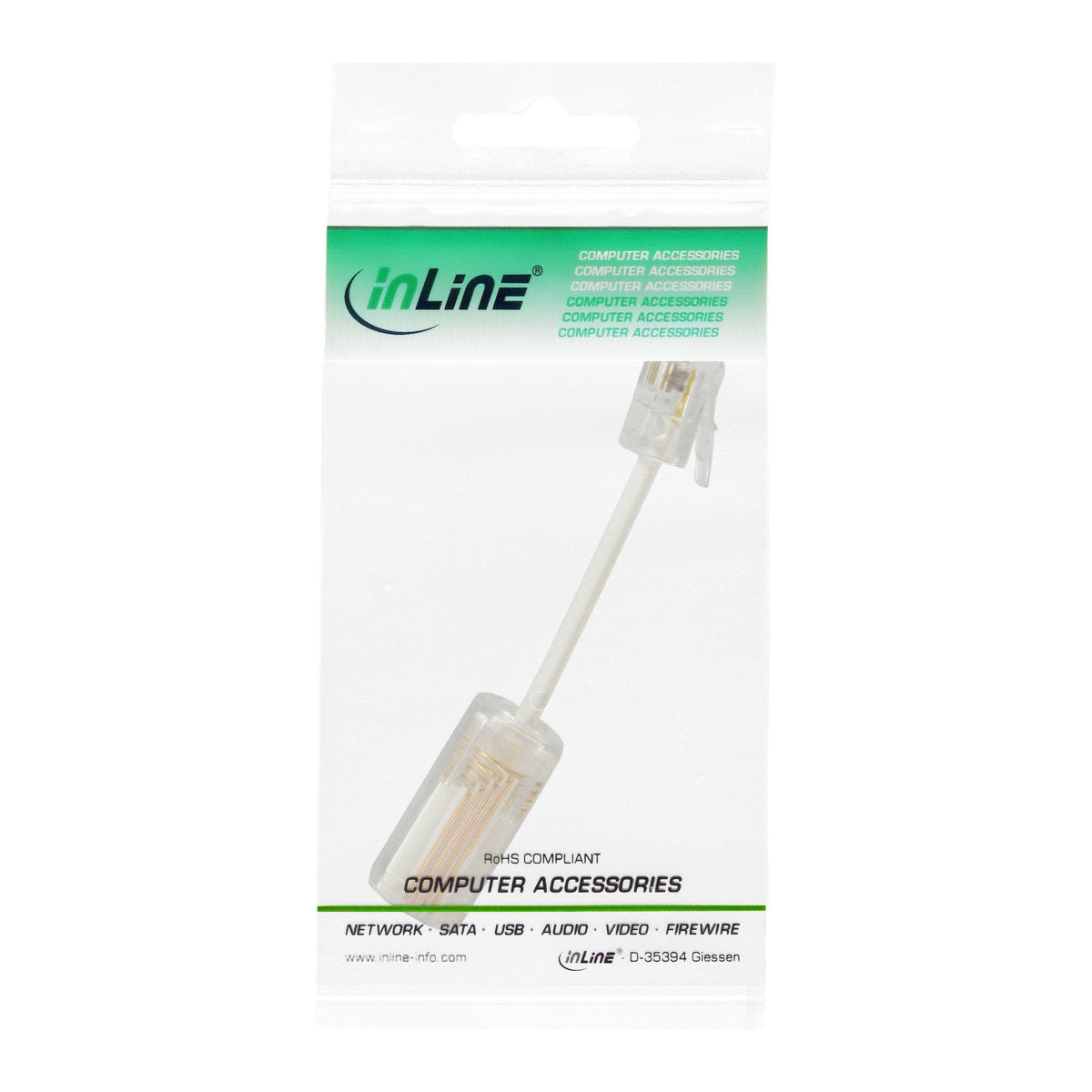 Desenredador Inline Twist-Stop Para Auricular De Teléfono Transparente + Cable