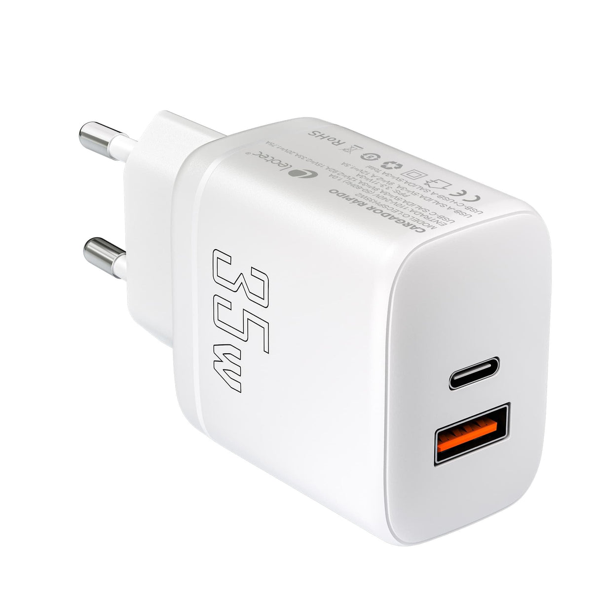 EAN 8436588882554 - Leotec LECSPH35W2W cargador de dispositivo móvil Universal Blanco Corriente alterna Carga rápida Interior imagen 2