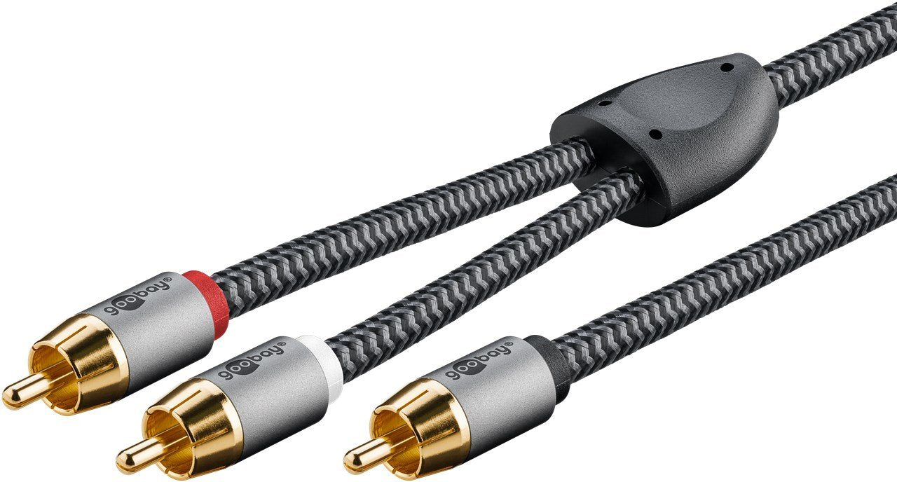Cable  2,0m 1xrca M A 2xrca Macho Subwoofer Flexiplus Nylon Goobay