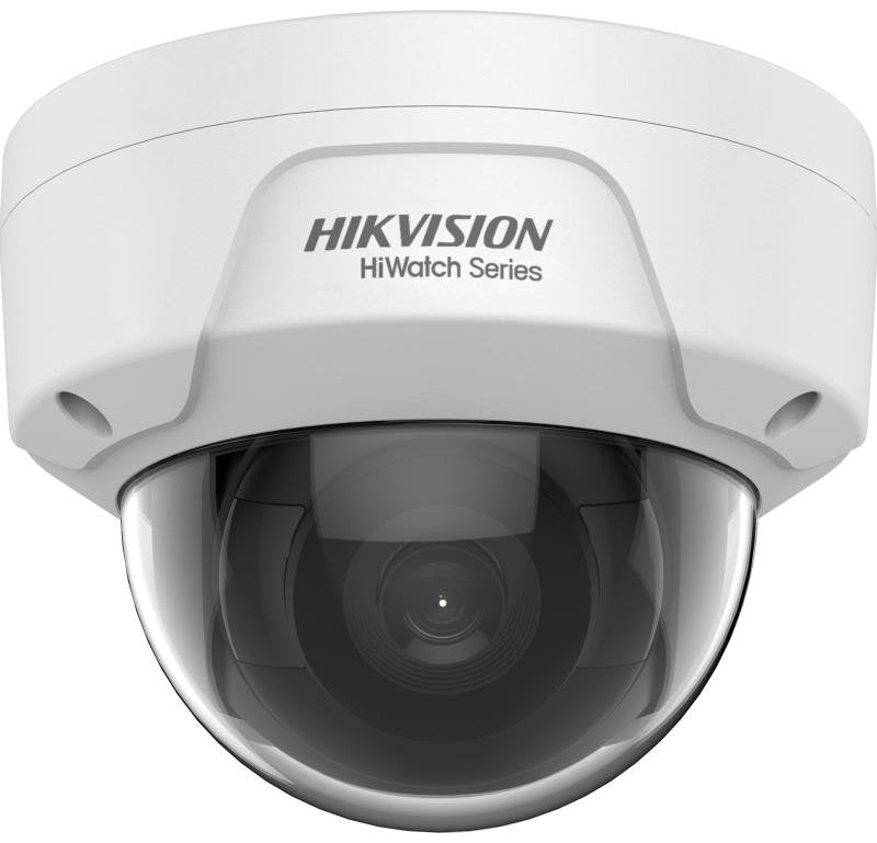 Cámara Hikvision Hwi-D140ha De Seguridad Domo Ip 4mp Antivandálico De Exterior Con Visión Nocturna 30m, Lente Fija 2.8mm, Wdr 120db, H.265+, Ip67, Ik10, Poe - Blanco