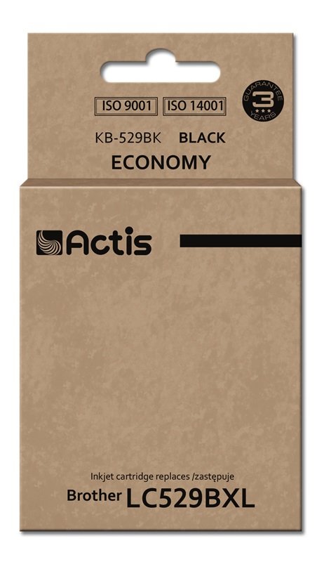 Tinta Actis Kb-529bk (Reemplazo De Brother Lc529bk - Estándar - 58 Ml - Negra)