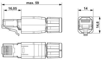 Phoenix 1656725 Vs-08-Rj45-5-Q Ip20 Rj45-Steckverbinder