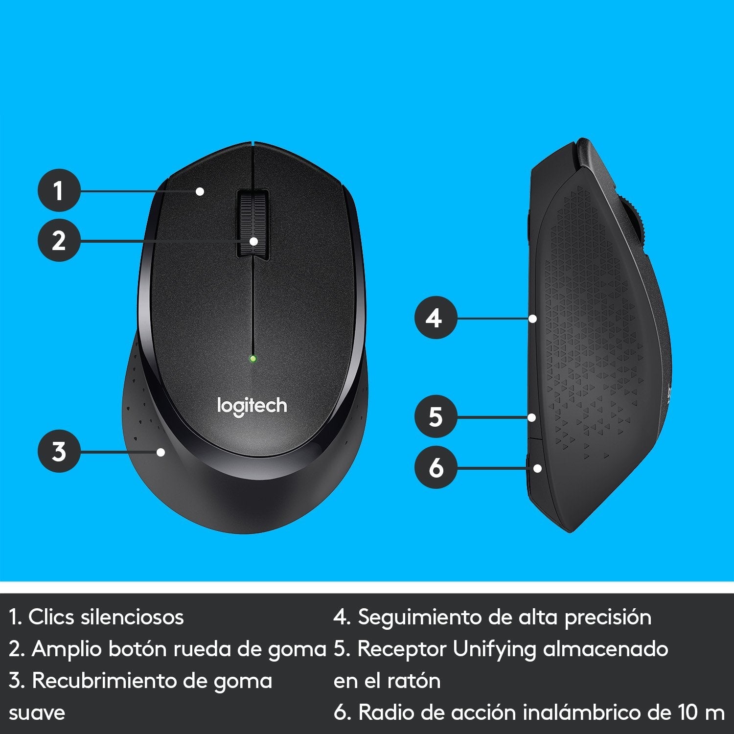 EAN 5099206066670 - Logitech 910-004909 ratón Oficina mano derecha RF inalámbrico Mecánico 1000 DPI imagen 11