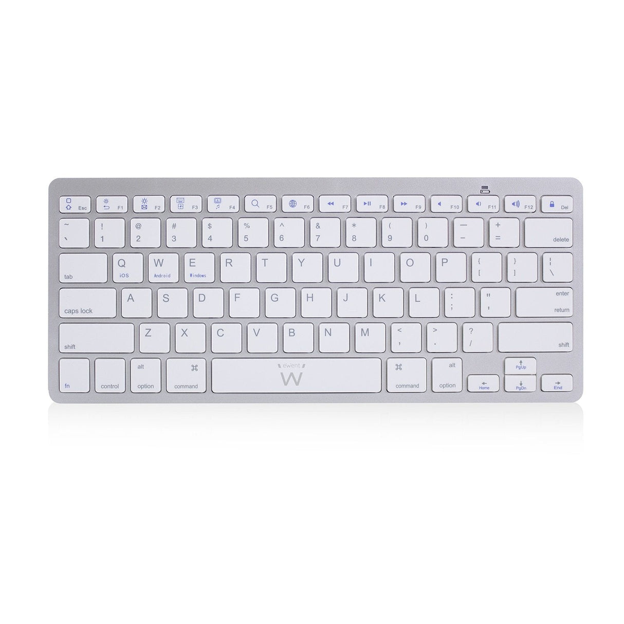 EAN 8054392616723 - Ewent EW3161 teclado Oficina Bluetooth QWERTY Español Plata, Blanco imagen 1