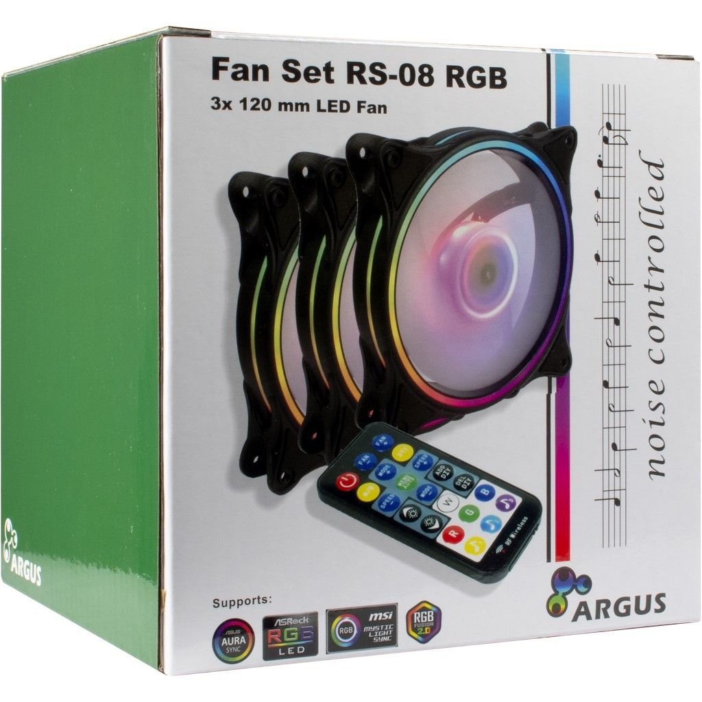 EAN 4260455646208 - Inter-Tech Argus RS-08 Carcasa del ordenador Ventilador 12 cm Negro, Blanco 3 pieza(s) imagen 7