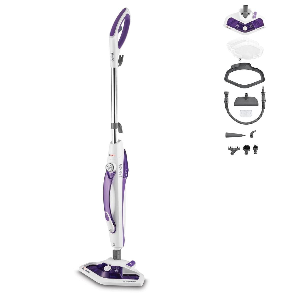 EAN 8007411011443 - Polti Vaporetto SV440_Double Fregona a vapor 0,3 L 1500 W Violeta, Blanco imagen 3