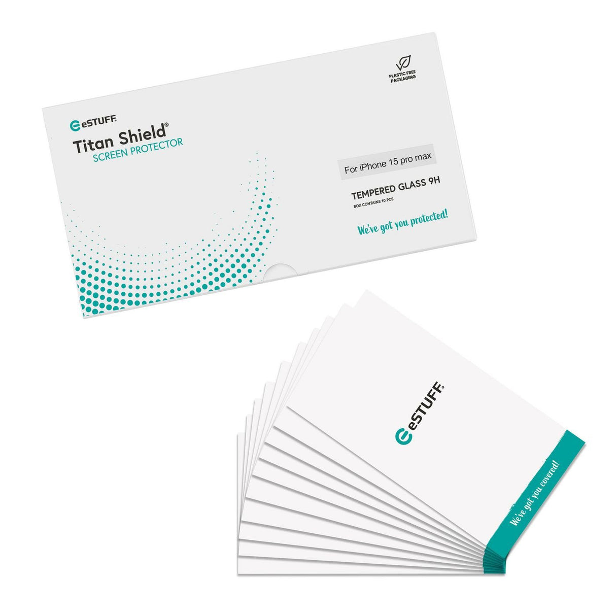 Cover For Infinite Apple Iphone 15 Pro - Max Black Full Cover Titan - Shield. 10 Pcs Tempered Glass Screen Protector