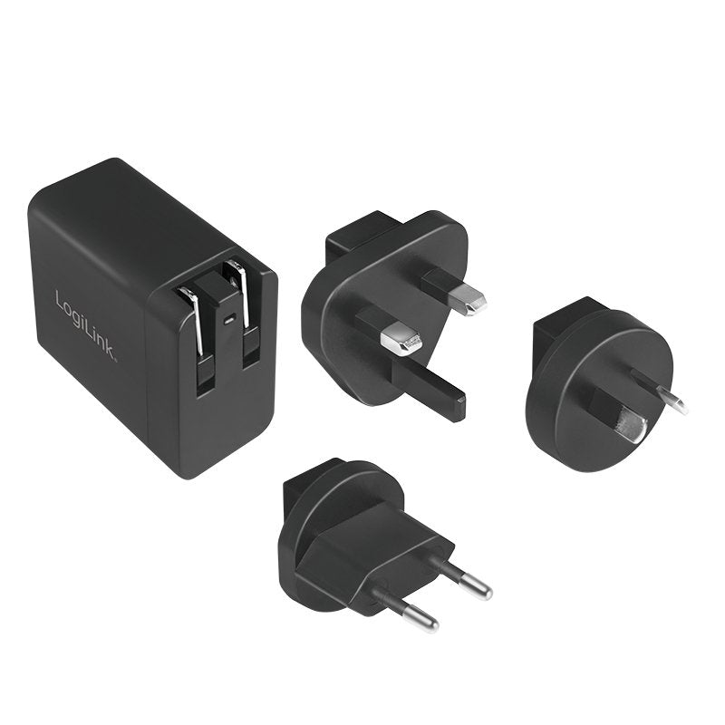 Logilink Usb-A Travel Charger, 18 W, Gan, 1-Port, 1x Usb-A (Qc), Negro
