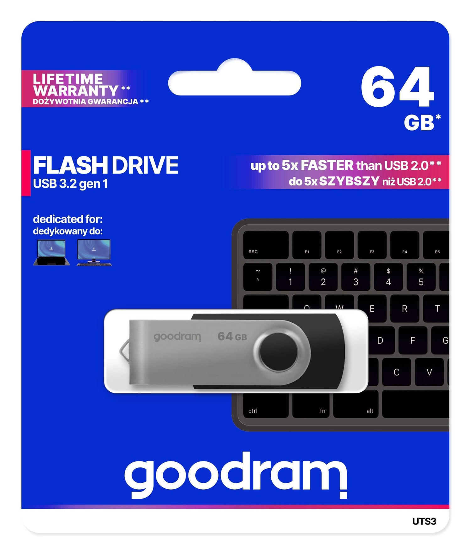 EAN 5908267920848 - Goodram UTS3 unidad flash USB 64 GB USB tipo A 3.2 Gen 1 (3.1 Gen 1) Negro imagen 5