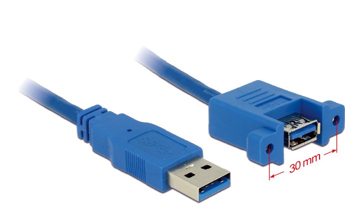 Delock Cable Usb 3.0 Typ-A Macho > Usb 3.0 Typ-A Hembra Para Instalación 1 M