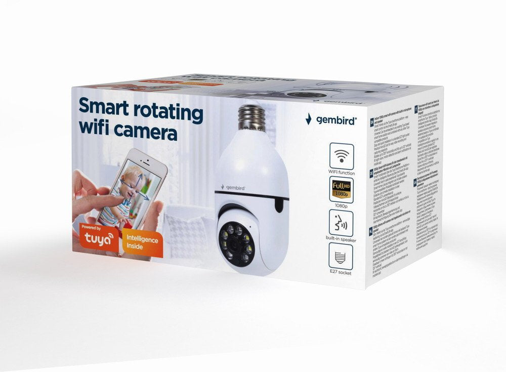 EAN 8716309126427 - Gembird Slimme wifi camera 1080p draaibaar E27 Draaifitting kan in een lamp aansluiting. imagen 8