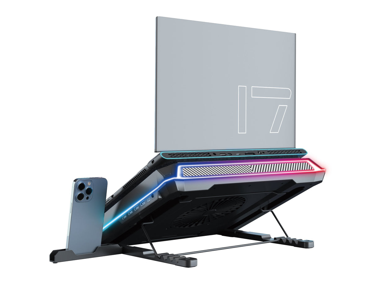 Conceptronic Usb-C Laptop-Almohadilla Refrigerante + Handyhalter, Rgb, 12v