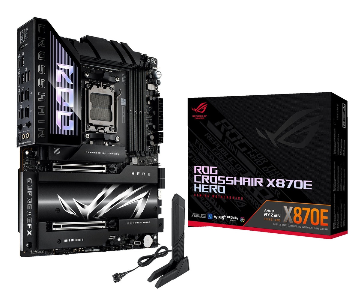 EAN 4711387710302 - ASUS ROG CROSSHAIR X870E HERO AMD X870E Zócalo AM5 ATX imagen 1