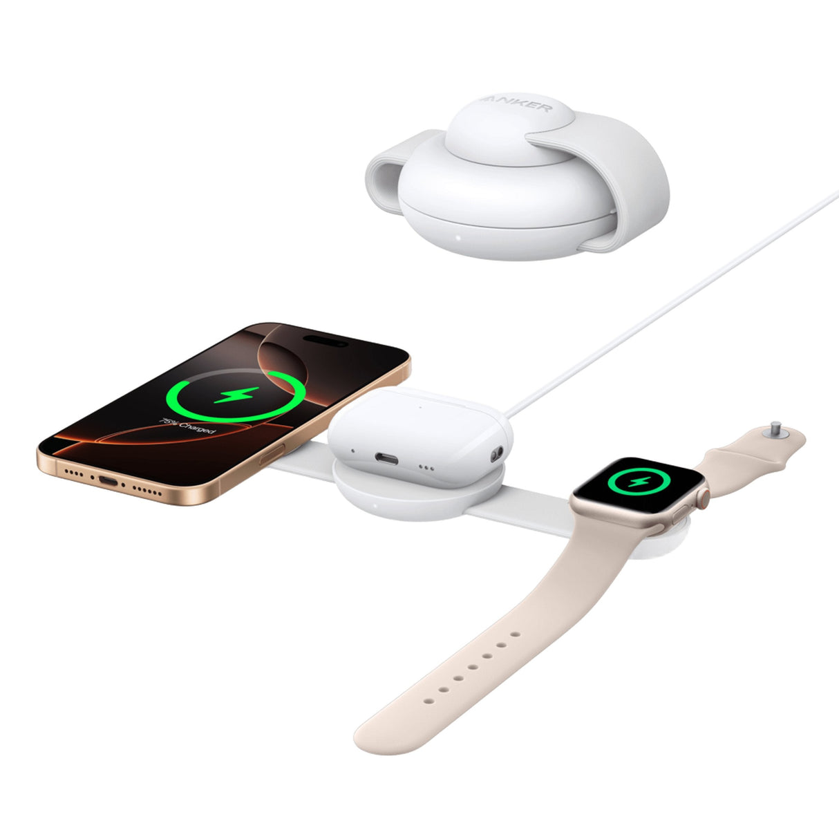 Cargador Anker Maggo Wireless Charging Station (3-In-1 Foldable Pad)