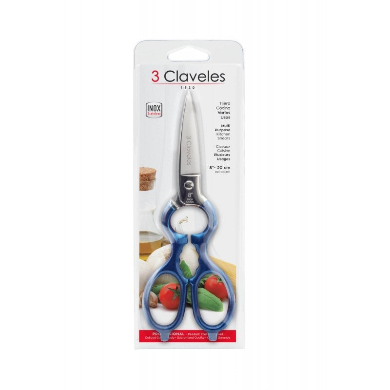 EAN 8410990004018 - 3 Claveles 00401 tijera de cocina 200 mm Azul, Acero inoxidable Universal imagen 3