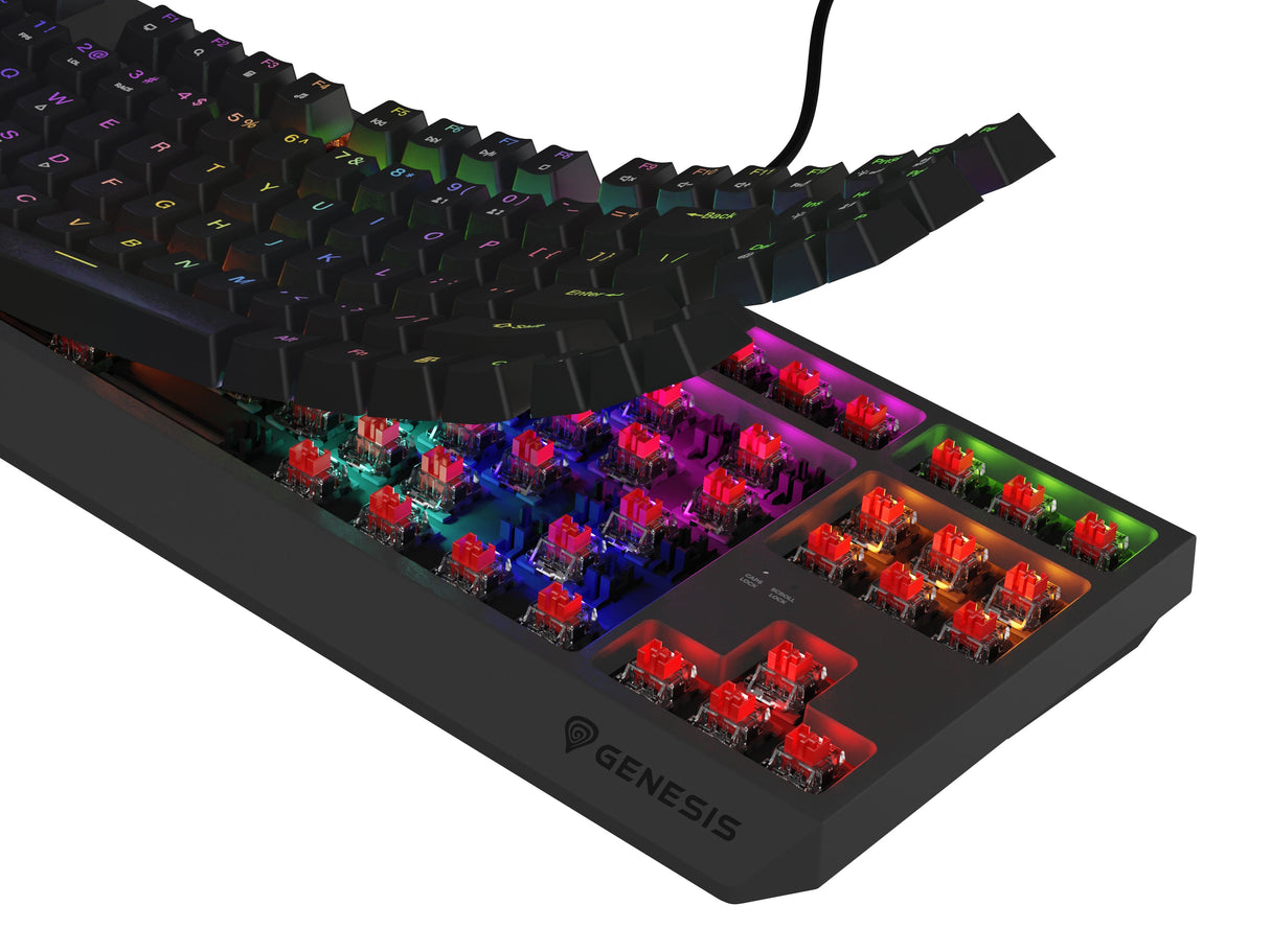 Genesis Thor 230 Tkl Mechanical Gaming Keyboard, Outemu Rojo Switch, Us Layout, Wired, Black