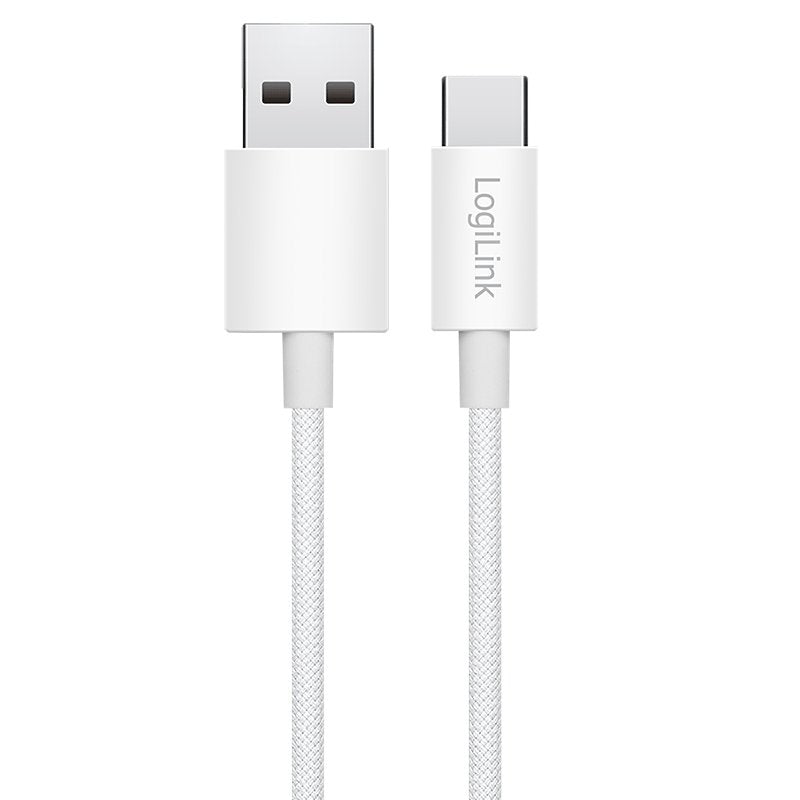 Cable De 1,00m Usb 2.0 0.48 Gbit/S Pd60w Usb C Macho A Usb-A Macho Blanco Nylon Logilink Retail