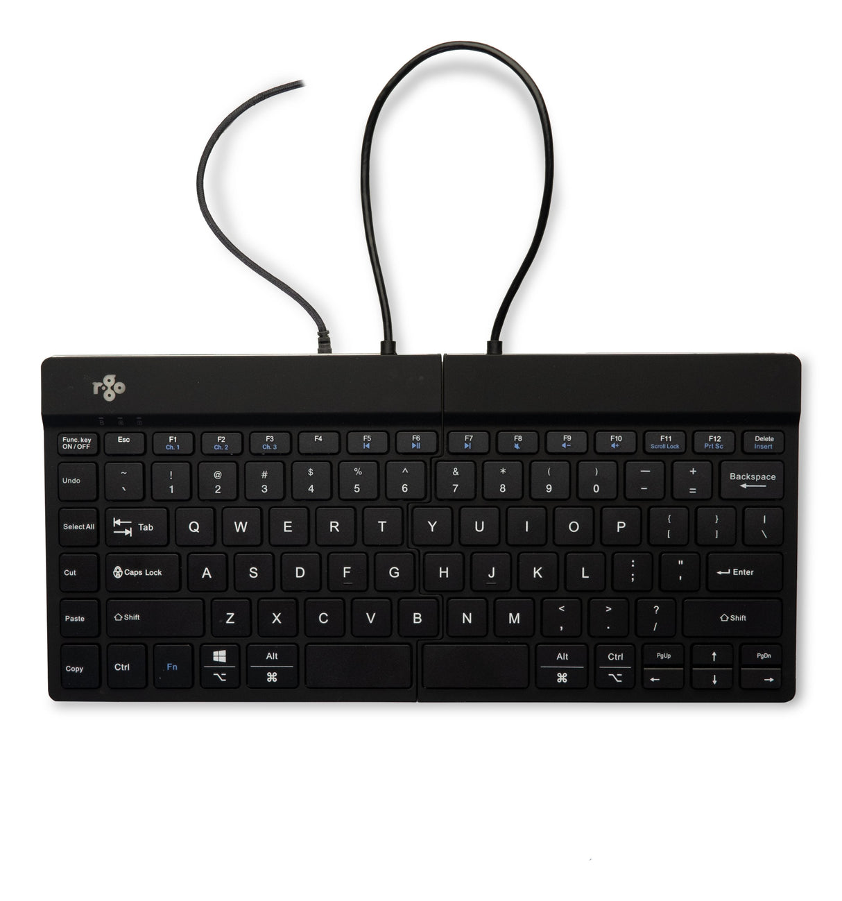 Teclado Ingles R-Go Tools Split R-Go Ergonómico, Qwerty (Us), Negro, Cableada